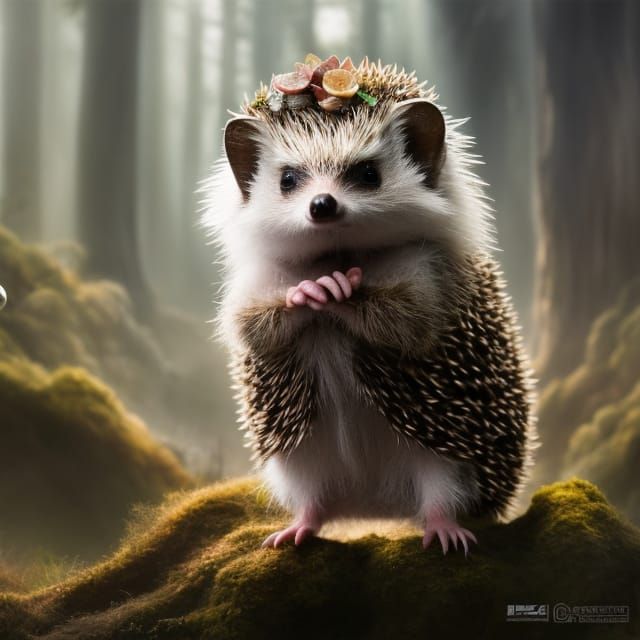 Hedgehog as Gandalf in Rococo Cinematic Style