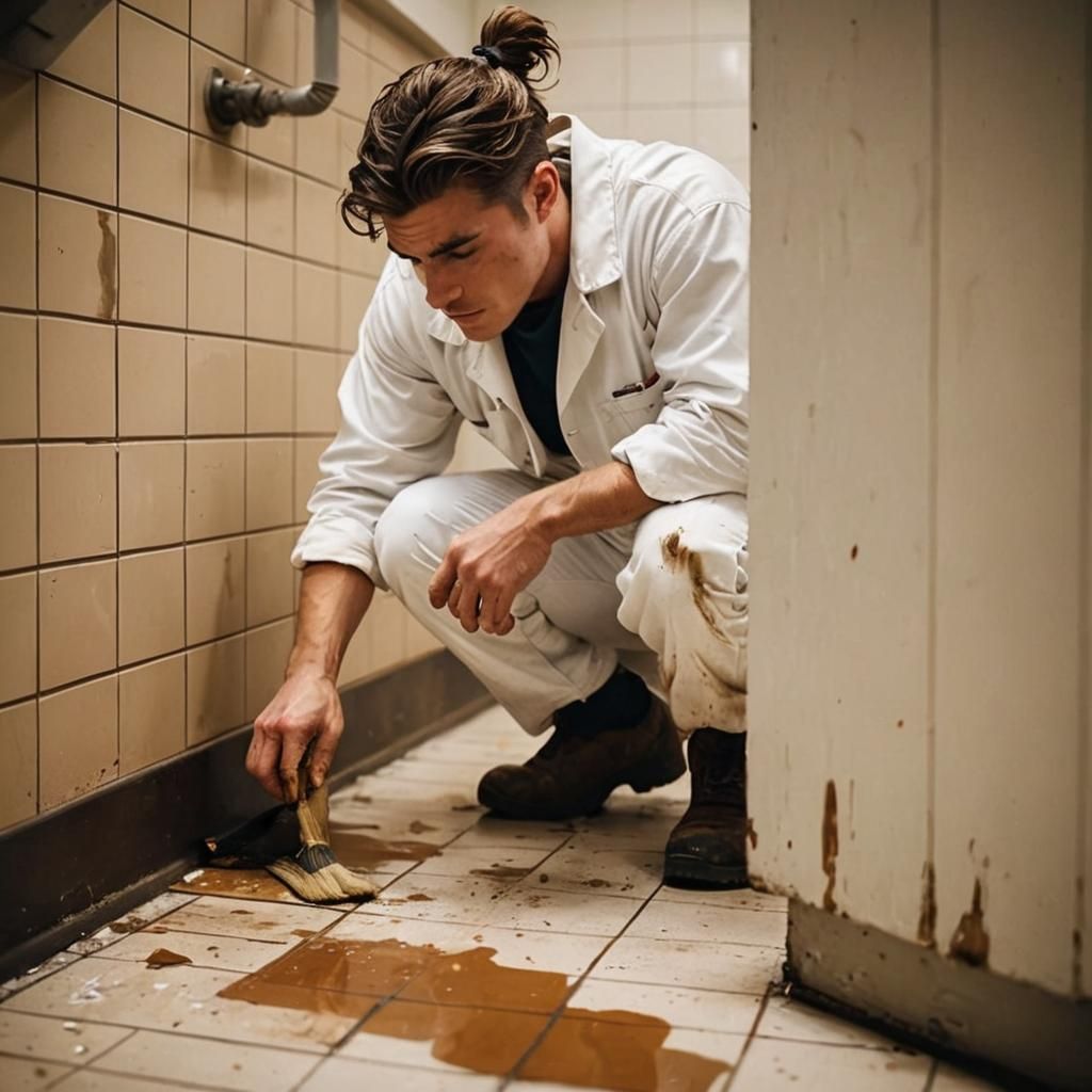 Zane Holtz as Janitor Cleaning Floor