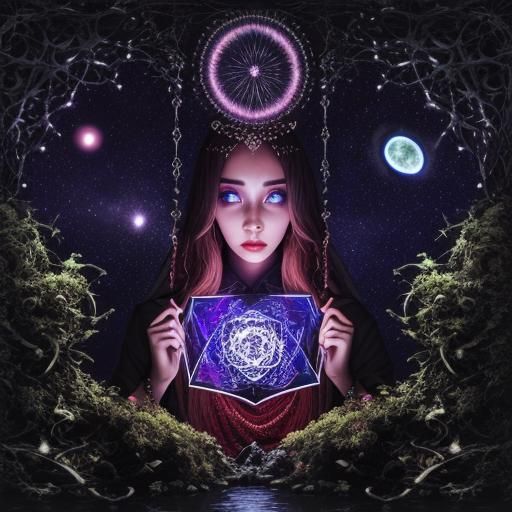 Holographic Woman with Astral Reflections