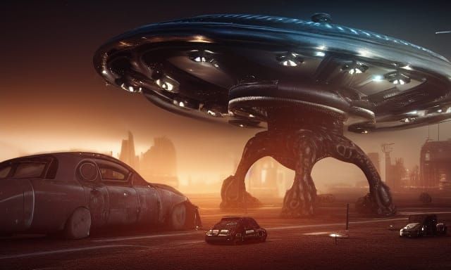 Steampunk Alien Invasion in Apocalyptic City