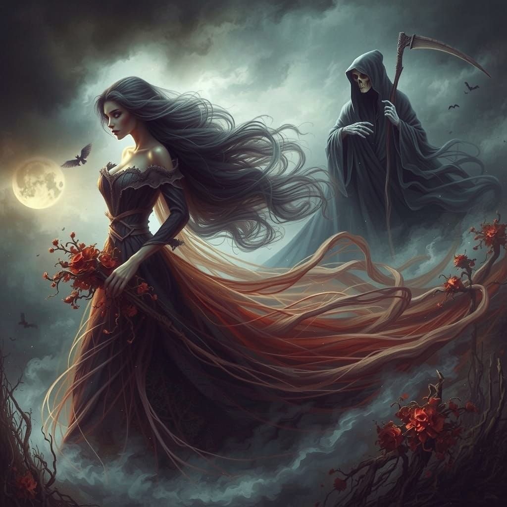 Grim Reaper in Haunting Gothic Style
