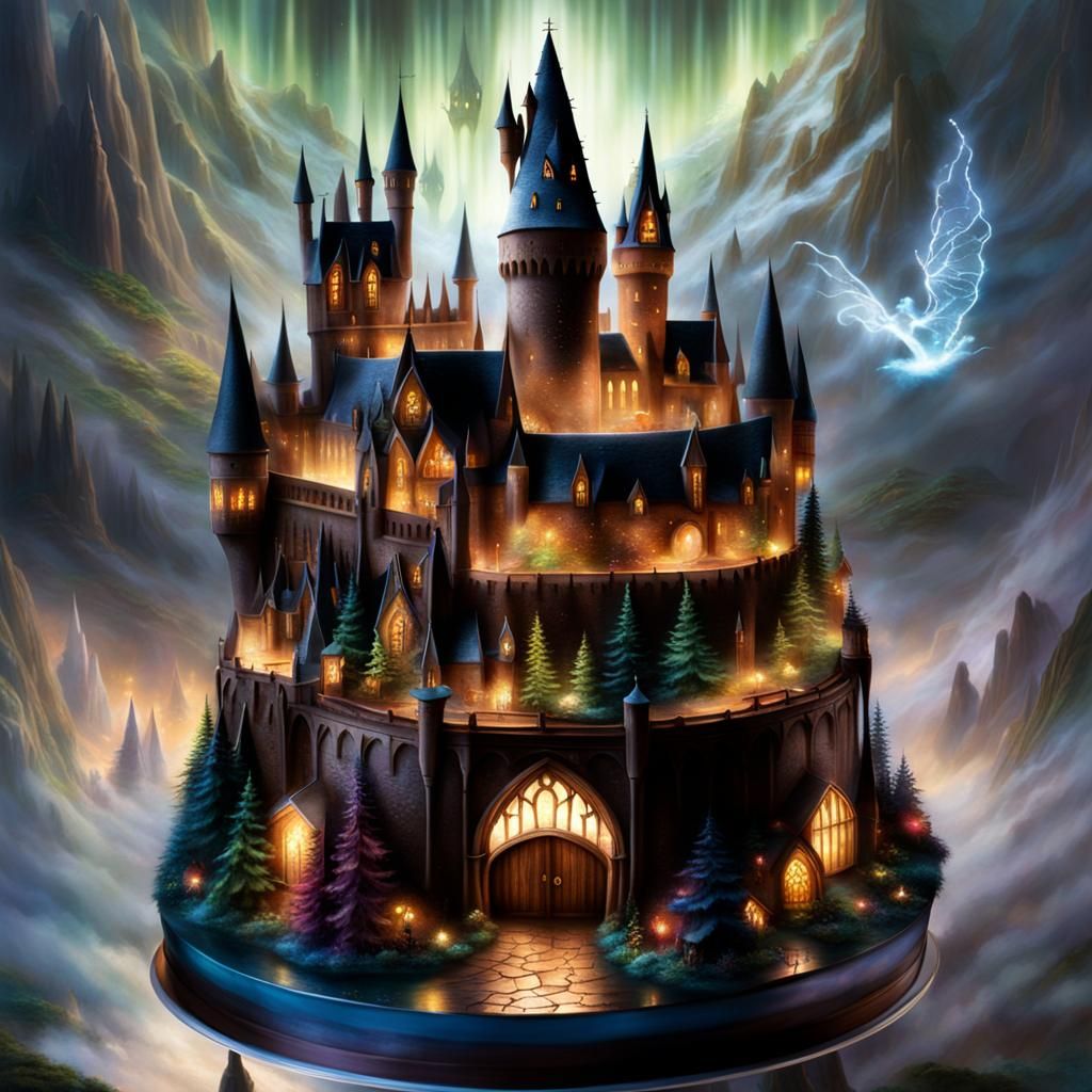 Hogwarts School Chocolate Cake in 3D Fantasy Wonderland