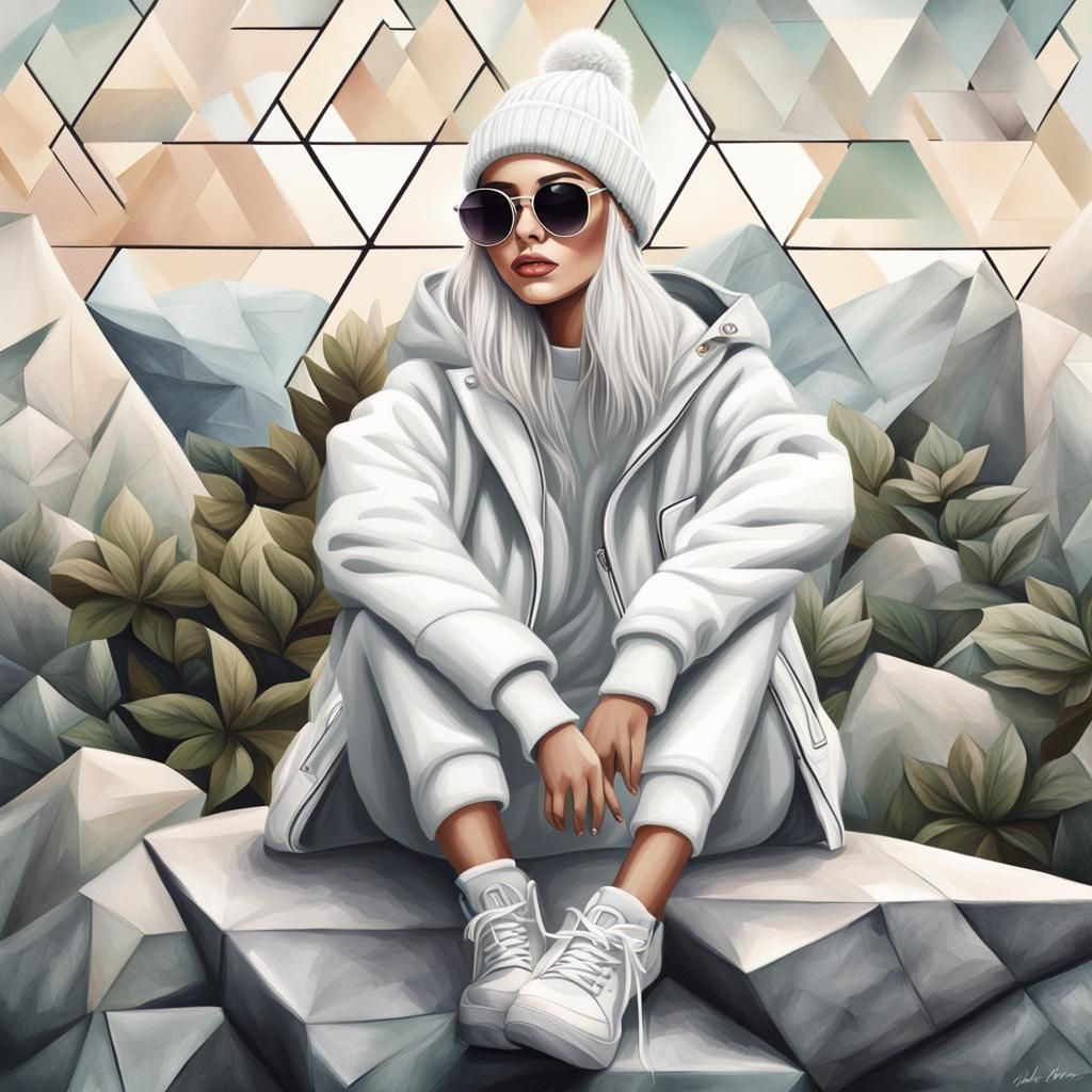 Airbrush Art: Beautiful Girl in Oversized Jacket