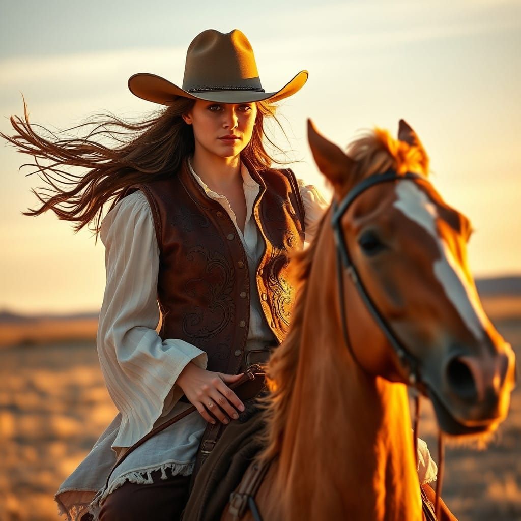 Cowgirl in Gritty Sunset Chic