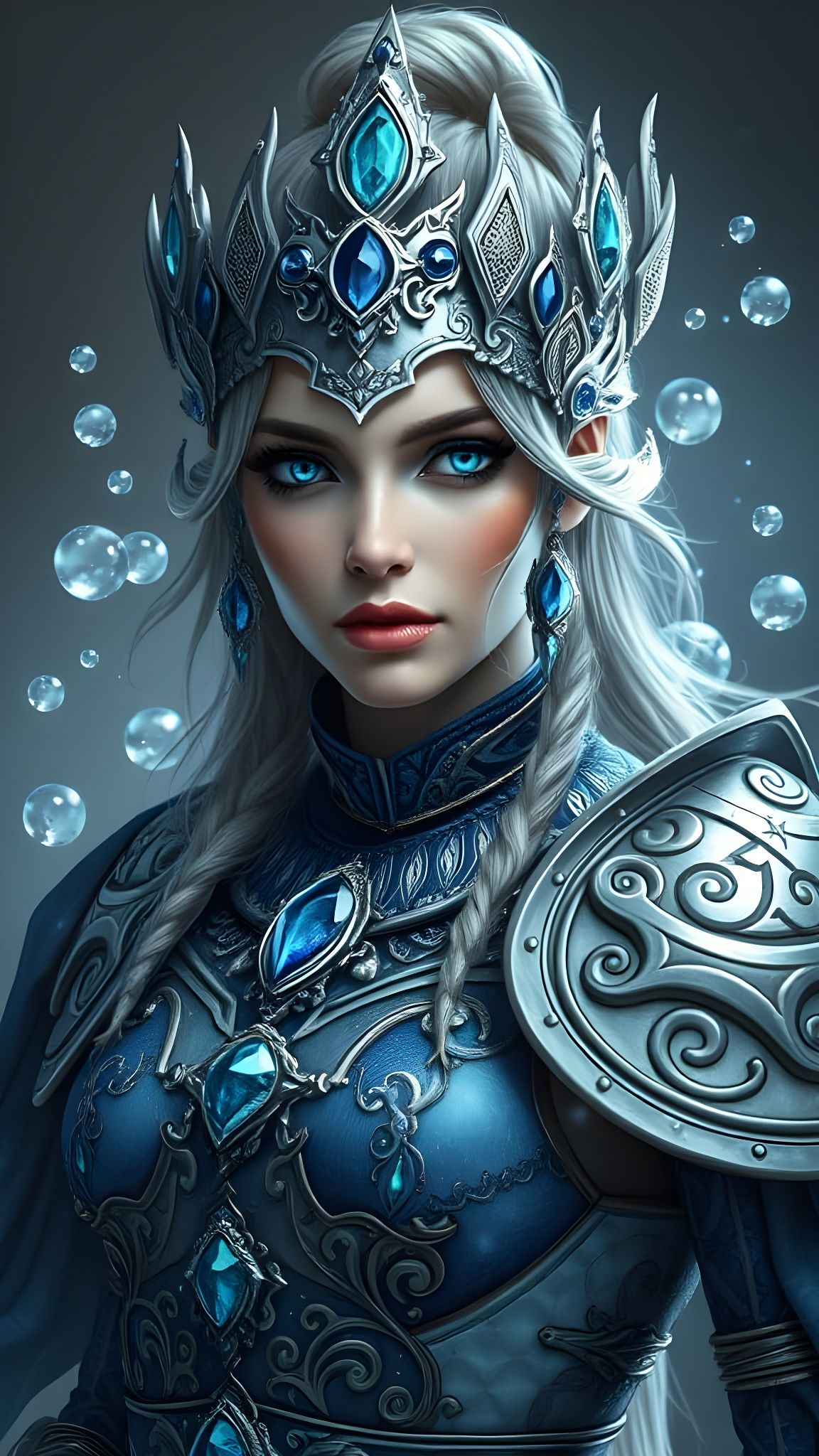 Surreal Female Elemental Shamen Mastering Nature's Forces in...