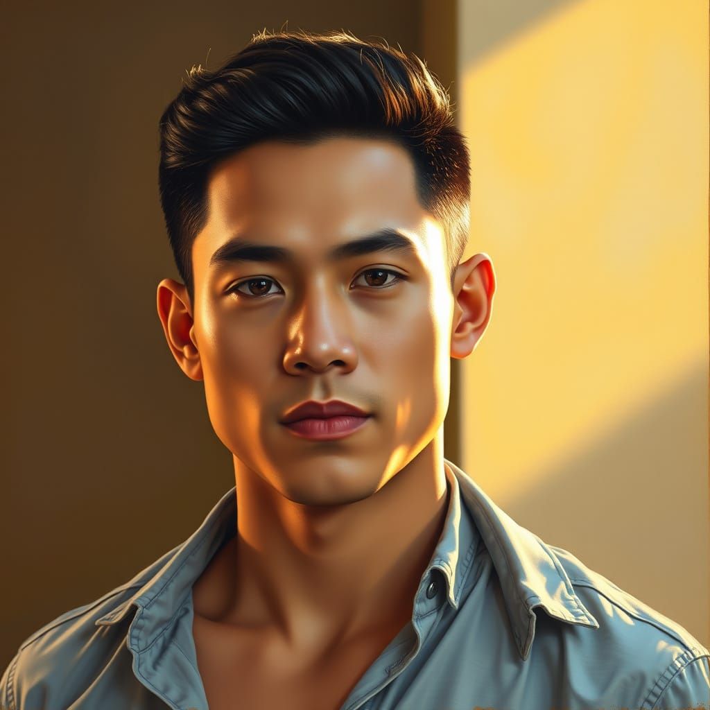 Portrait of a Resilient Filipino CEO in Golden Hour