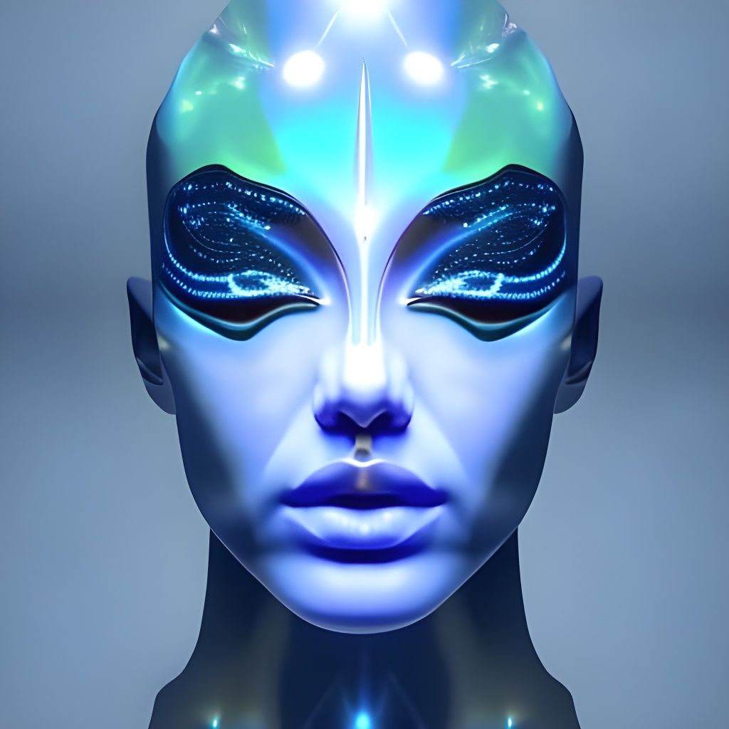 Luminescent Androgynous Portrait in Klimt Style