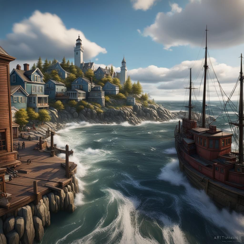 Seaside Town in New England (231124C)