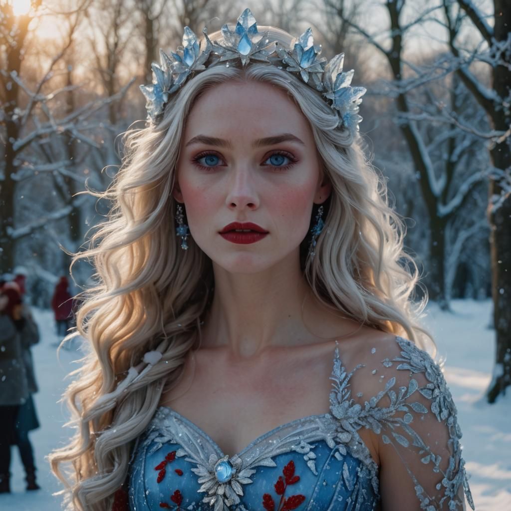 Stunning Ice Queen Portrait in Winter Wonderland