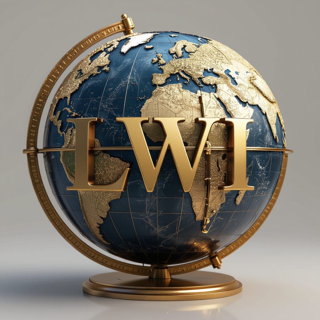 Photorealistic Globe with Cross and Golden Letters