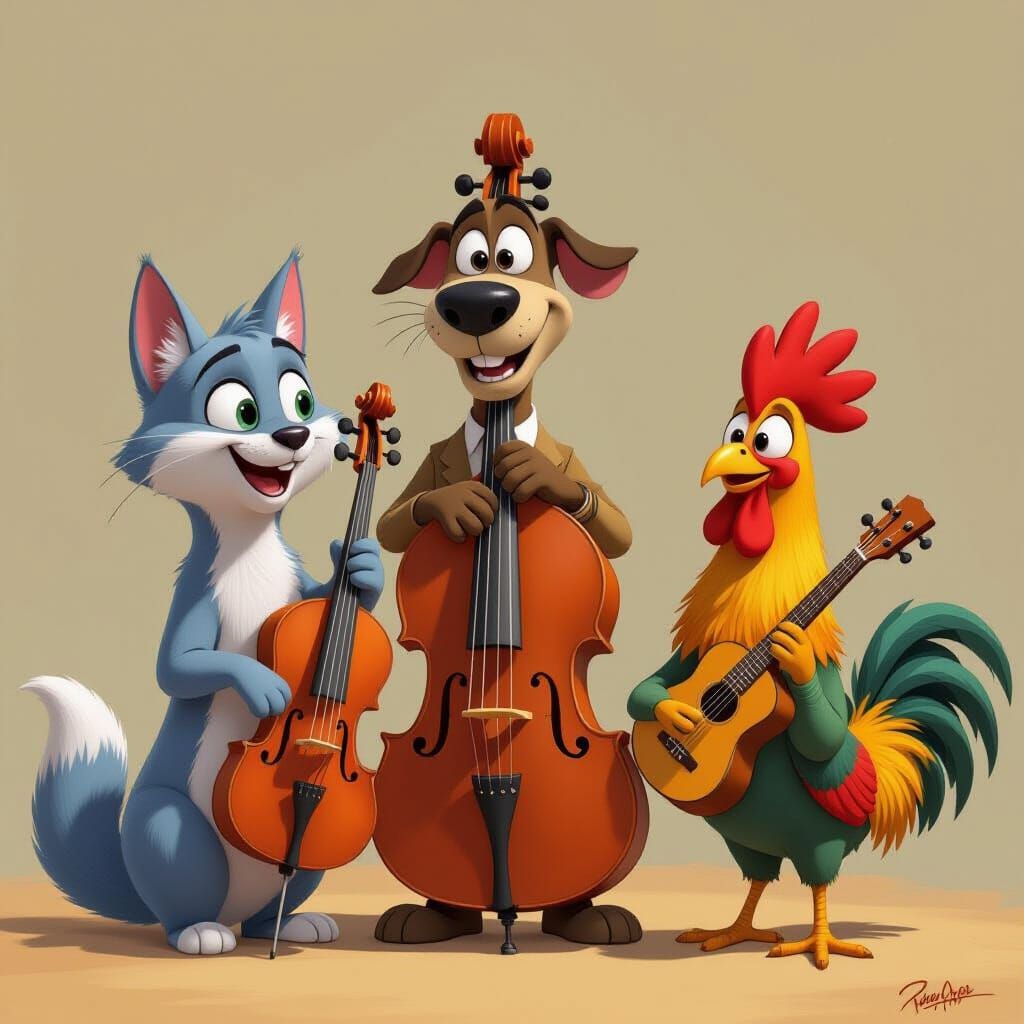 Musicians of Bremen in Pixar Style