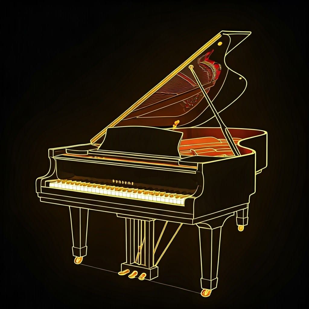 A Radiant Piano in Celestial Light