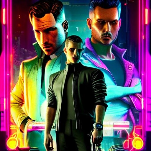 Cyberpunk Gangster in 1920s Neon Future