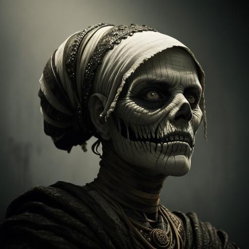 Hyperrealistic Mummy Styling Her Hair