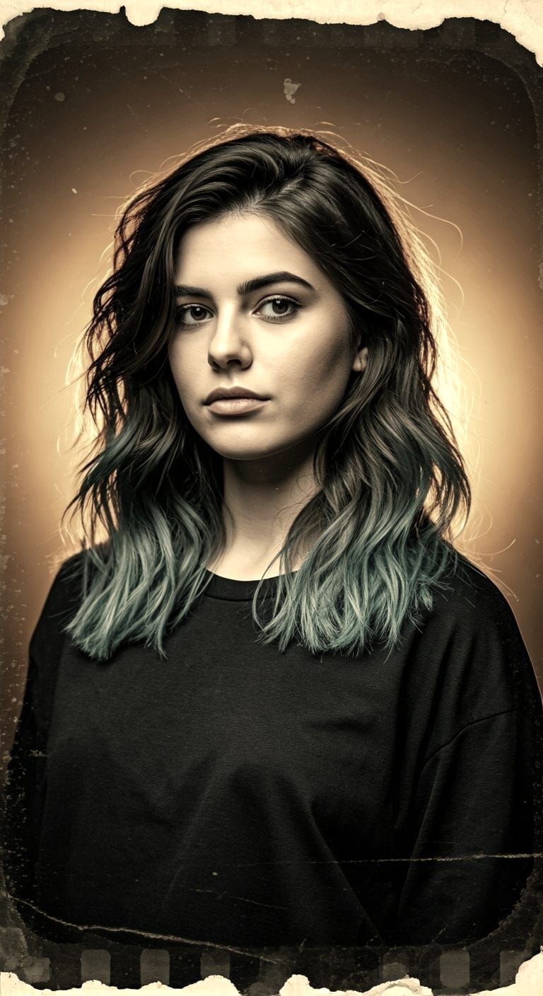 Vintage Photo of Modern Woman in Sepia Tones