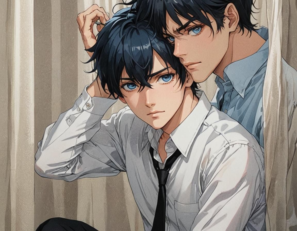 Anime Style Portrait of a Young Man