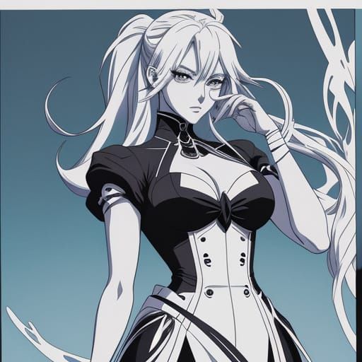 Anime Woman Posing in Stylish Outfit