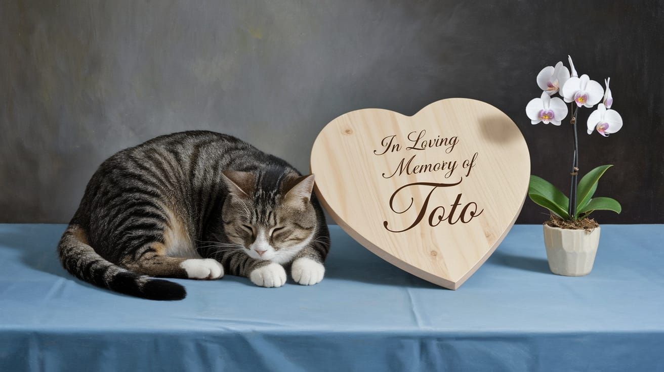 Elegant Cat Remembers Beloved Pet in Oil Painting