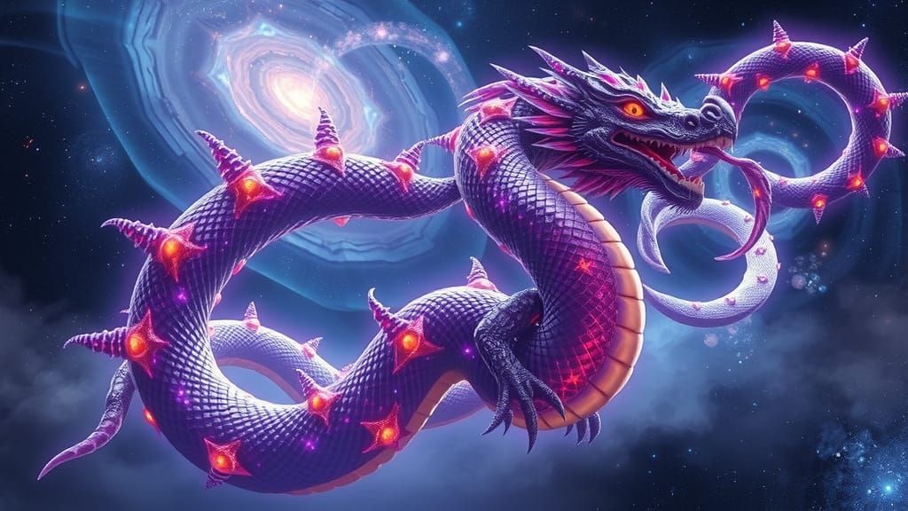 Surreal Cosmic Dragon in Ethereal Fantasy Style