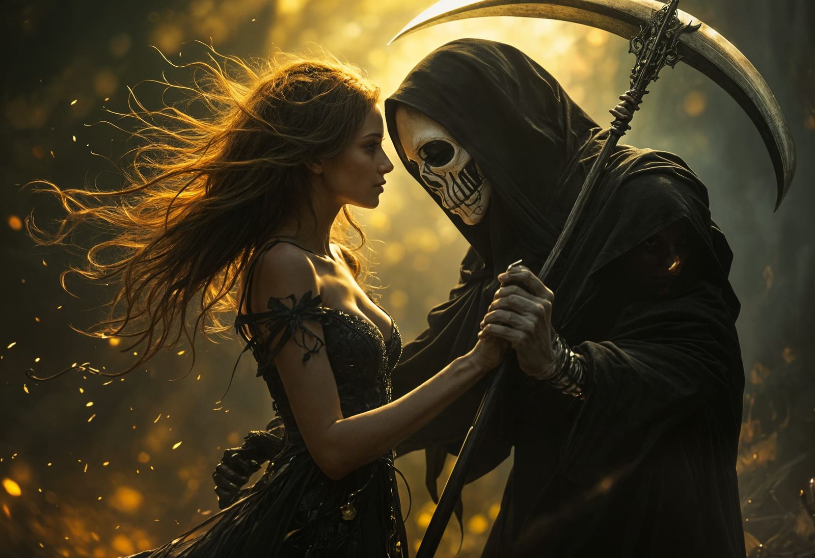 Dancing with the Grim Reaper: Cinematic Film Still