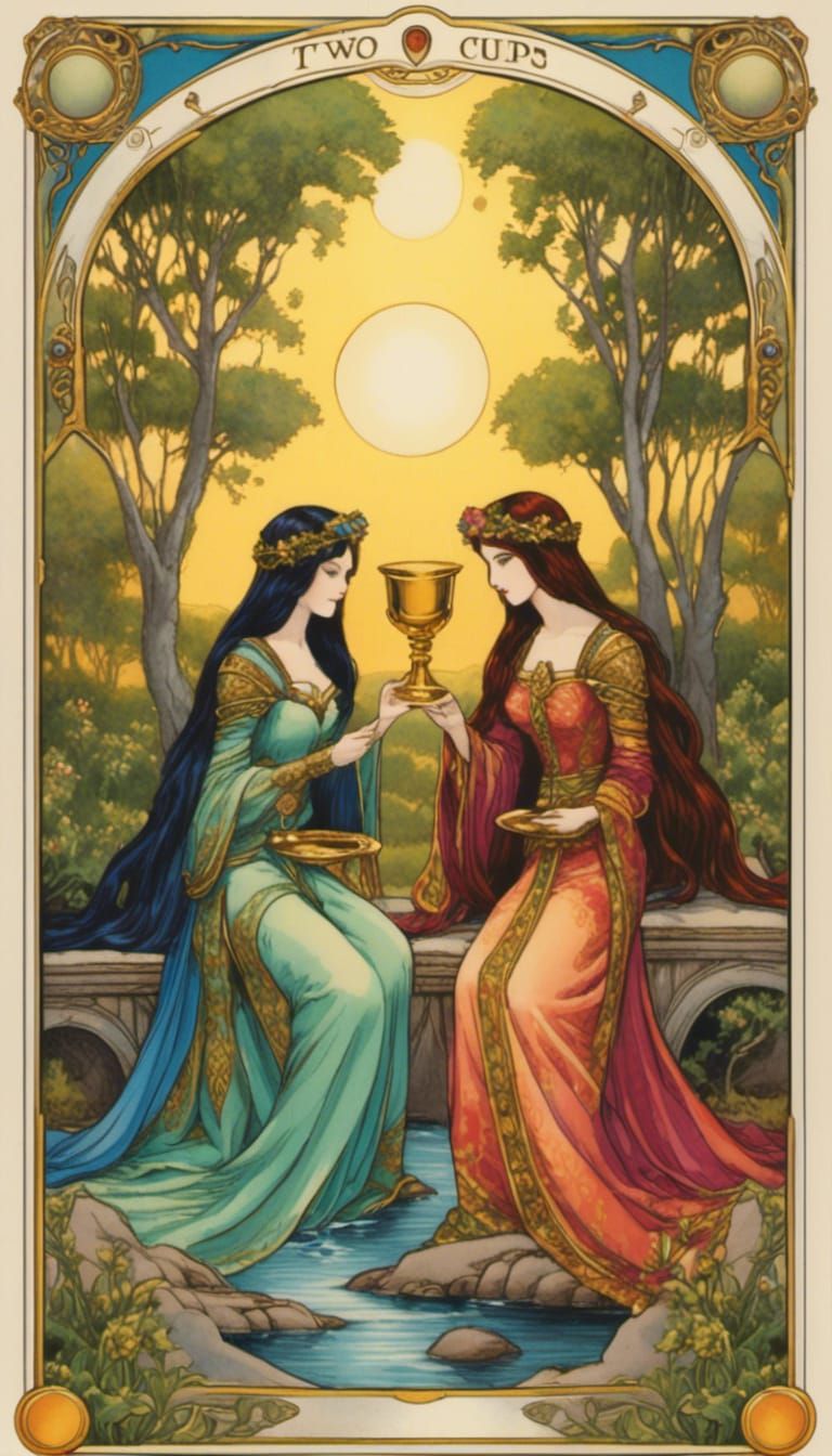 Minor Arcana:** The Two of Cups

Hebrew Letter:** Kaph (כ)

Card Number:** 2