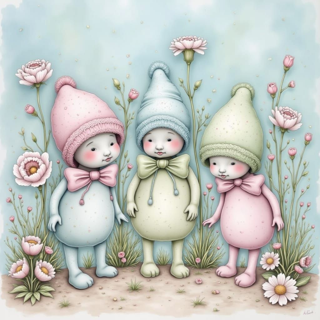 Abstract Pareidolia with Pastel Hues and Extra Limbs