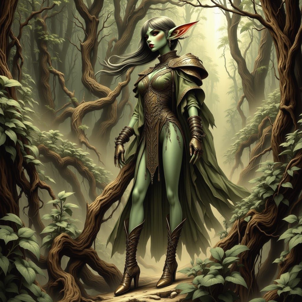 Elegant Elf in Fantasy Fashion