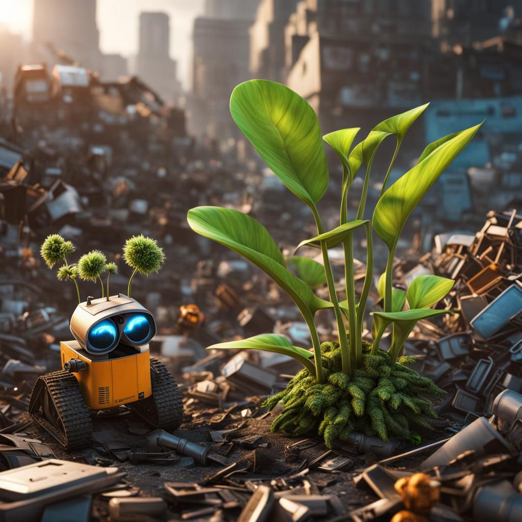 Dystopian Sprout: Animated 3D Render of Hope