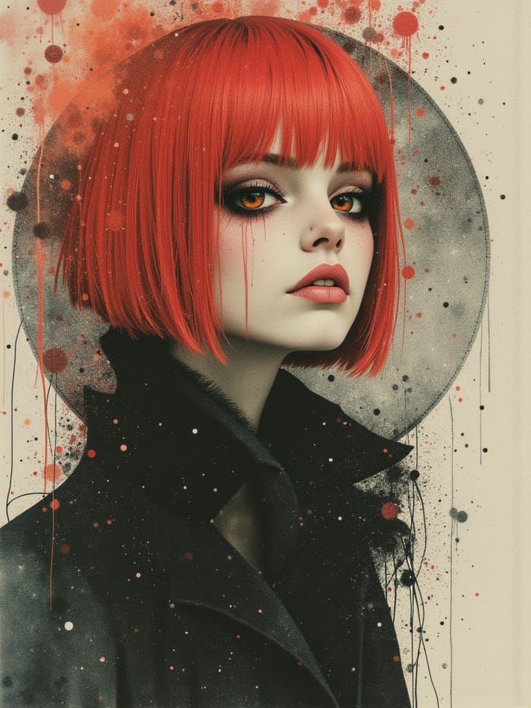 Ethereal Young Woman in Gothic Style