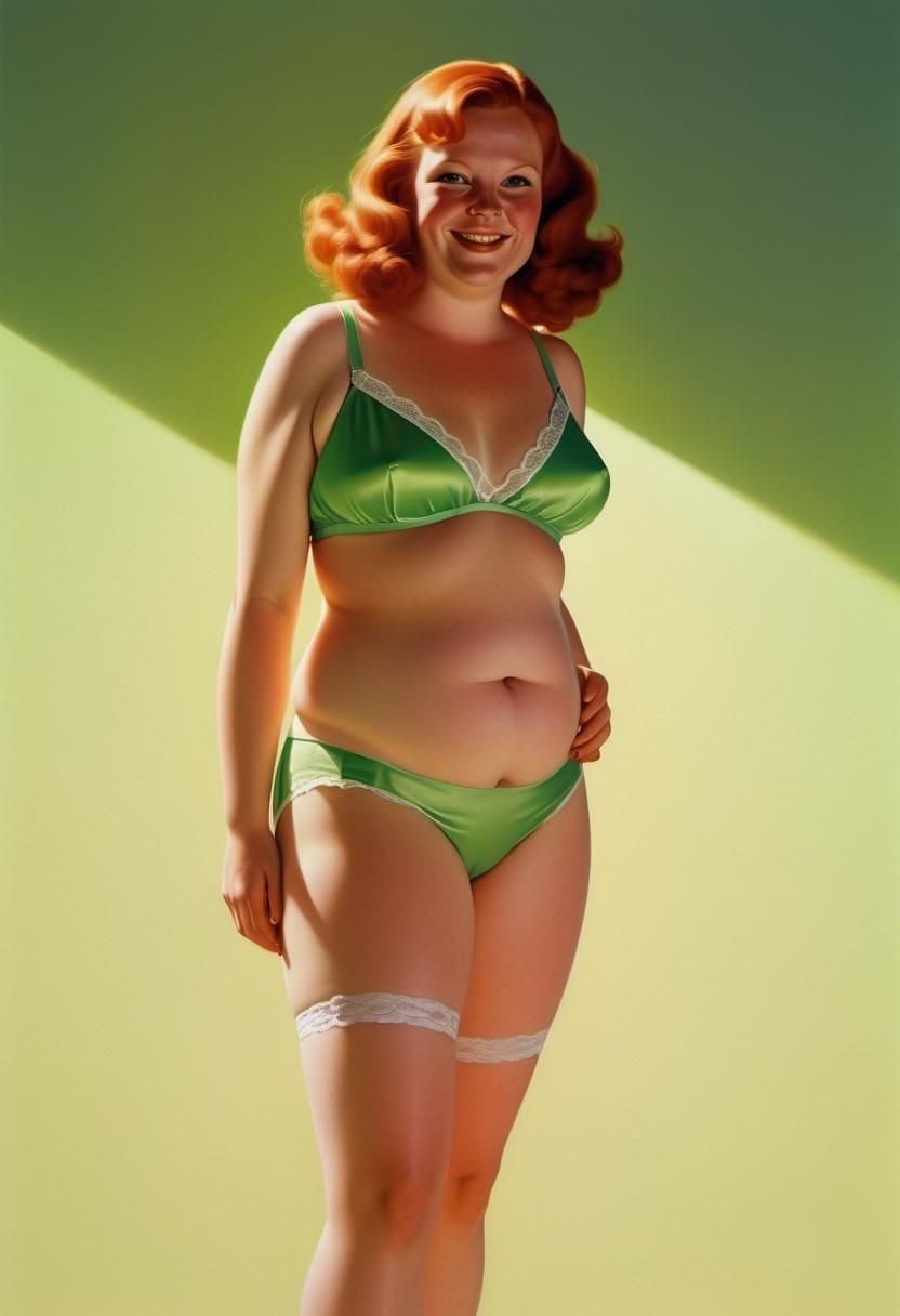 Woman in Green Bra, Art Frahm Illustration