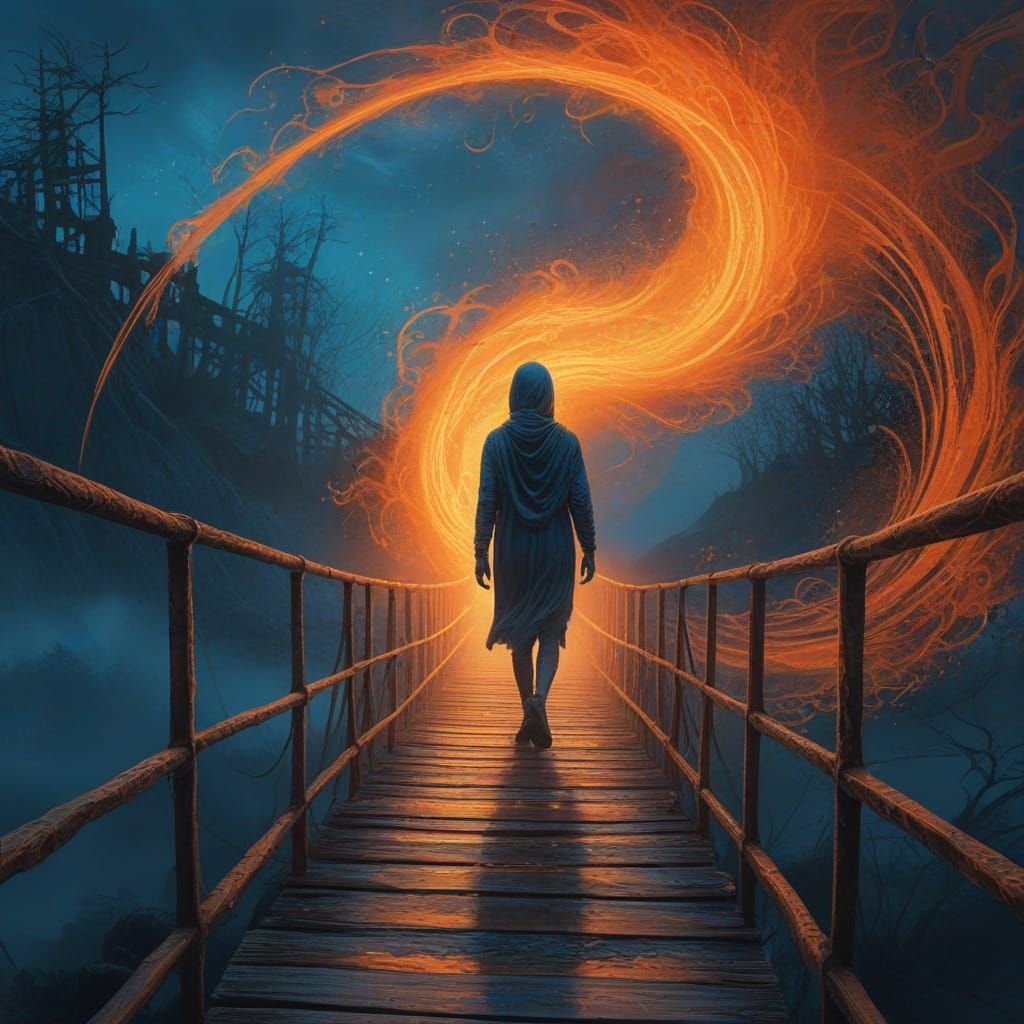 Wild Spirit on Fantasy Bridge: Digital Surrealism