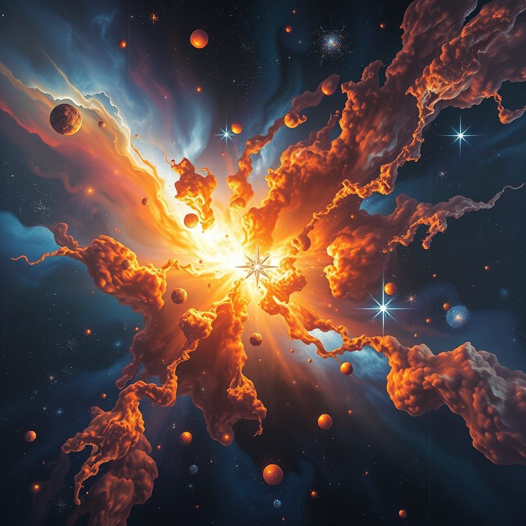 Surrealistic Cosmic Explosion in Hyperrealistic Detail