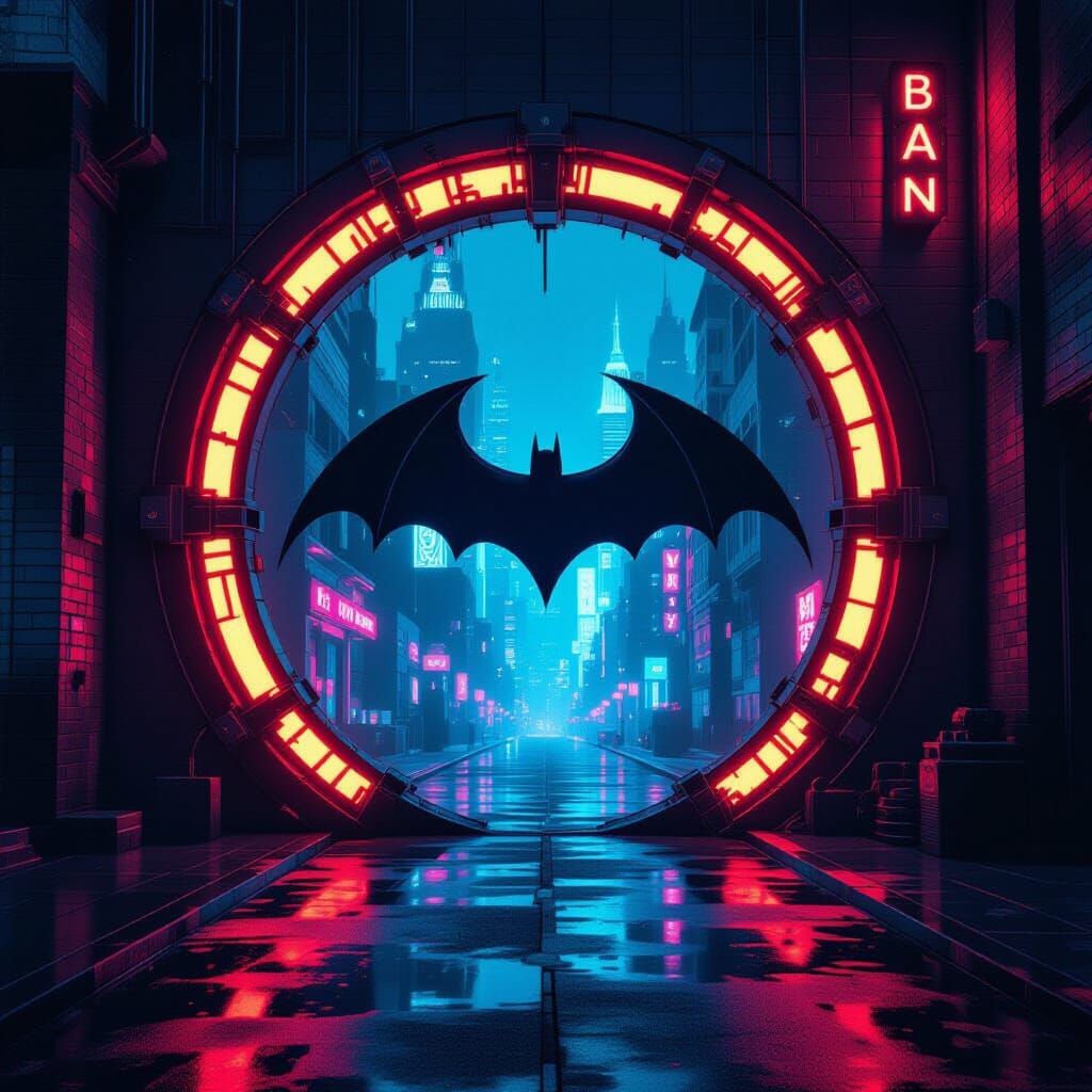 Batman's Cyberpunk Portal to Gothic City