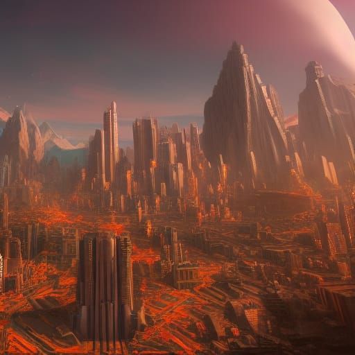 Krypton City Fantasy Concept Art in 8K