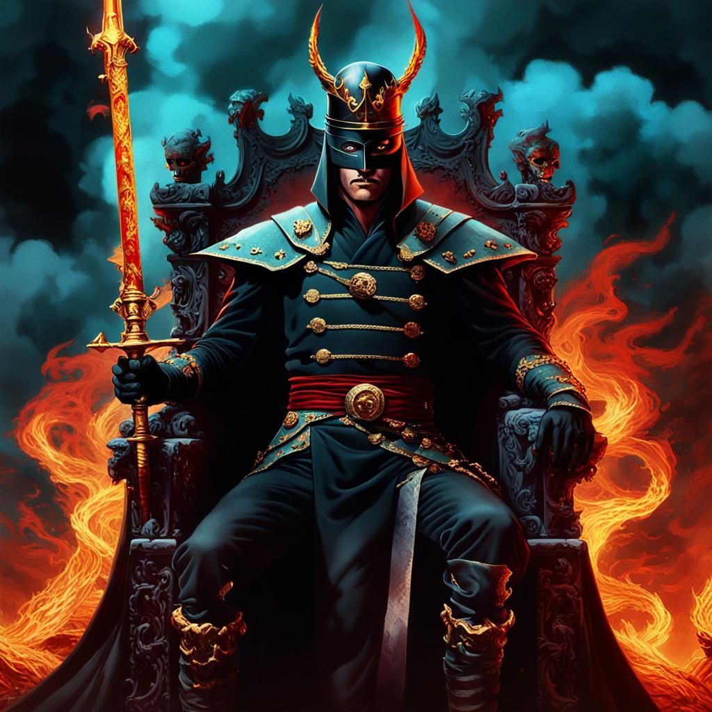Zorro as King of Hell in Dark Fantasy Art
