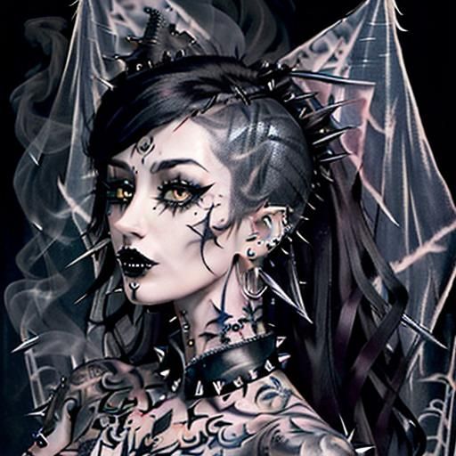 Gothic Goddess Portrait in Ethereal Grimdark Style