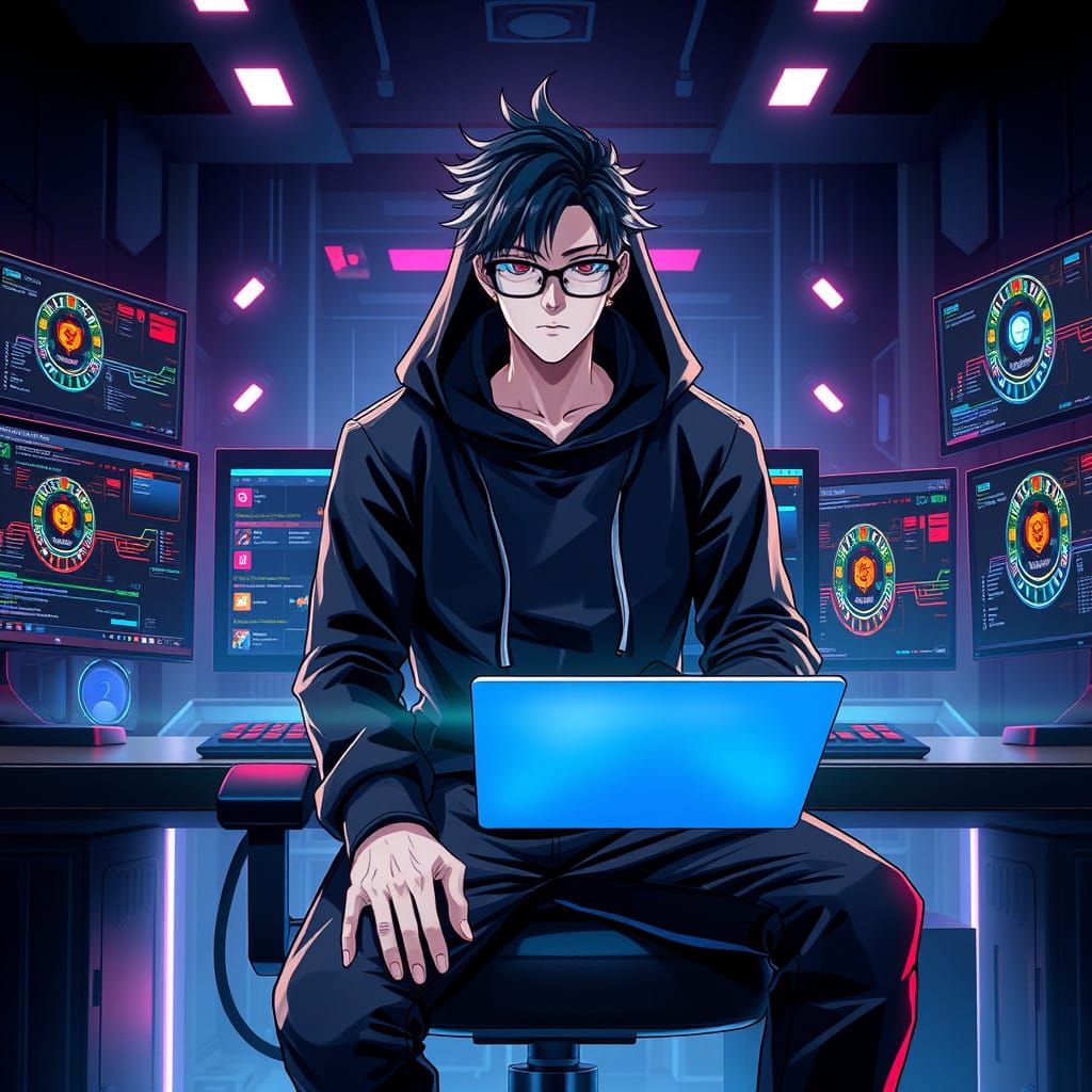 Modern Dark Fantasy IT Specialist Alucard
