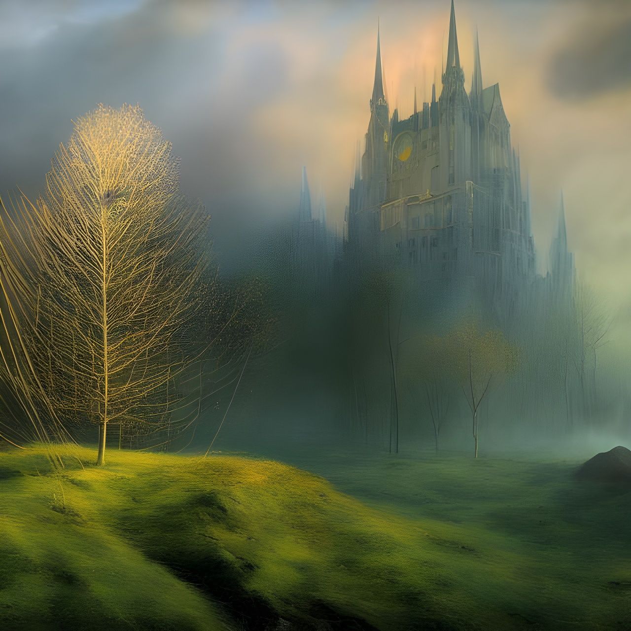 Magical Biological Forms in Surreal Dreamscape