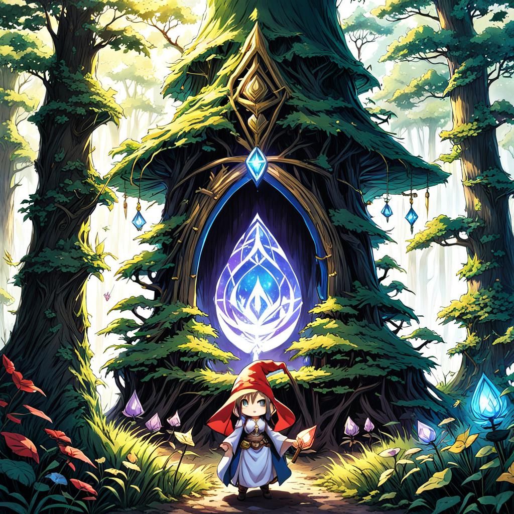 Fantasy Gnome Priestess in Anime Style