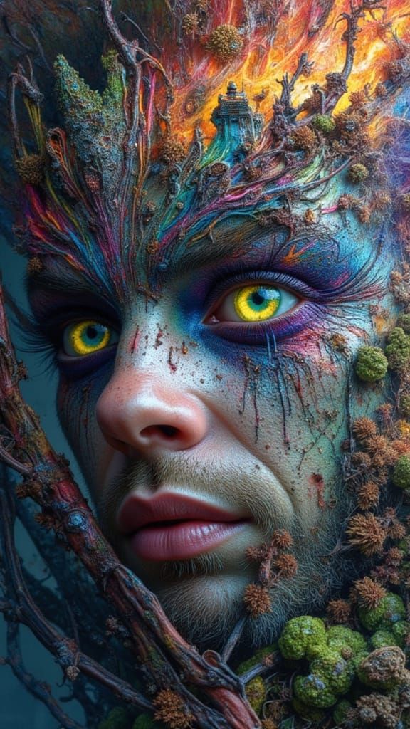 Gothic Dark Fantasy Landscape with Winged Fairy