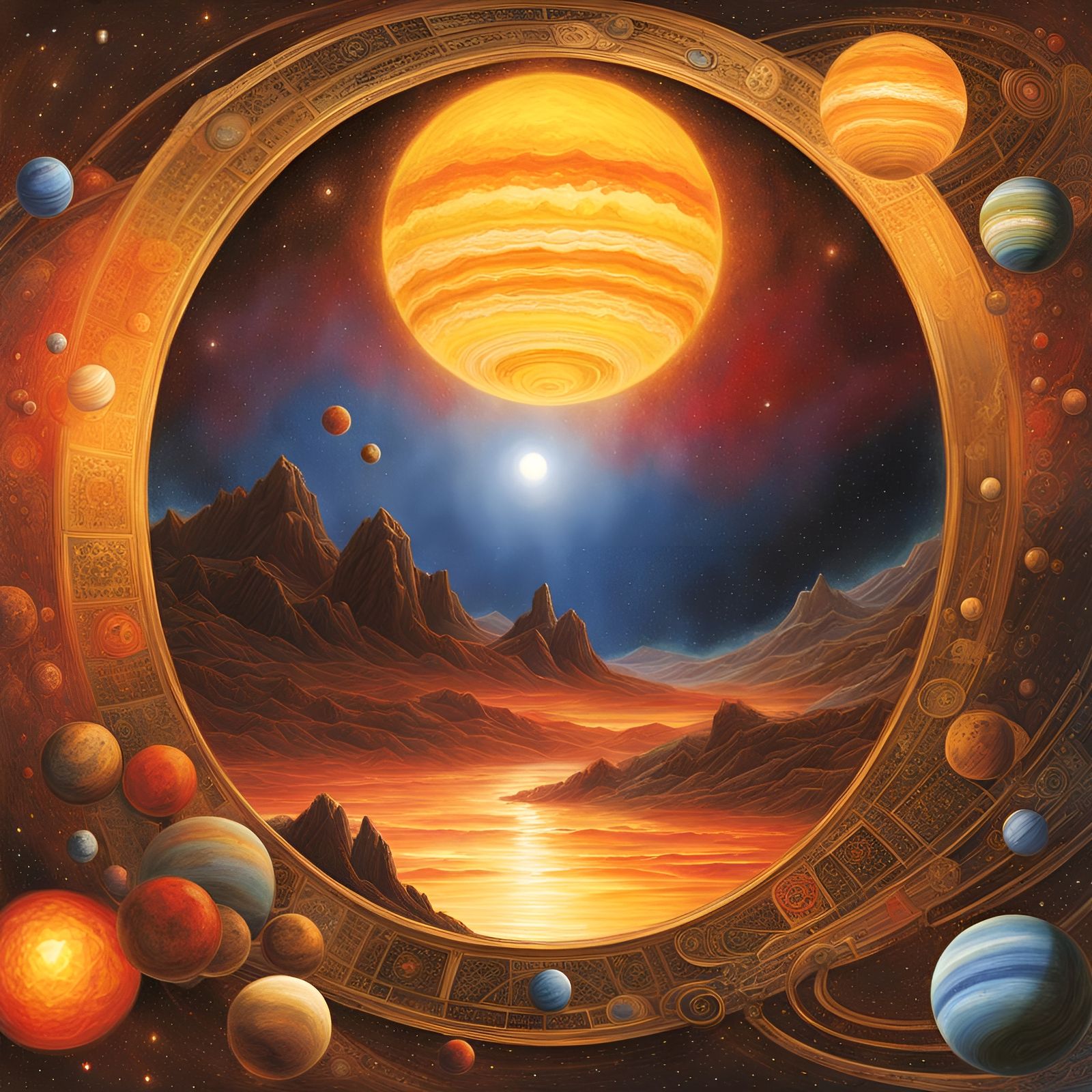 Radiant Solar System in Heavenly Light