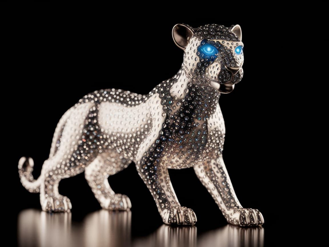 Luxurious Leopard Goddess in Jeweled Splendor