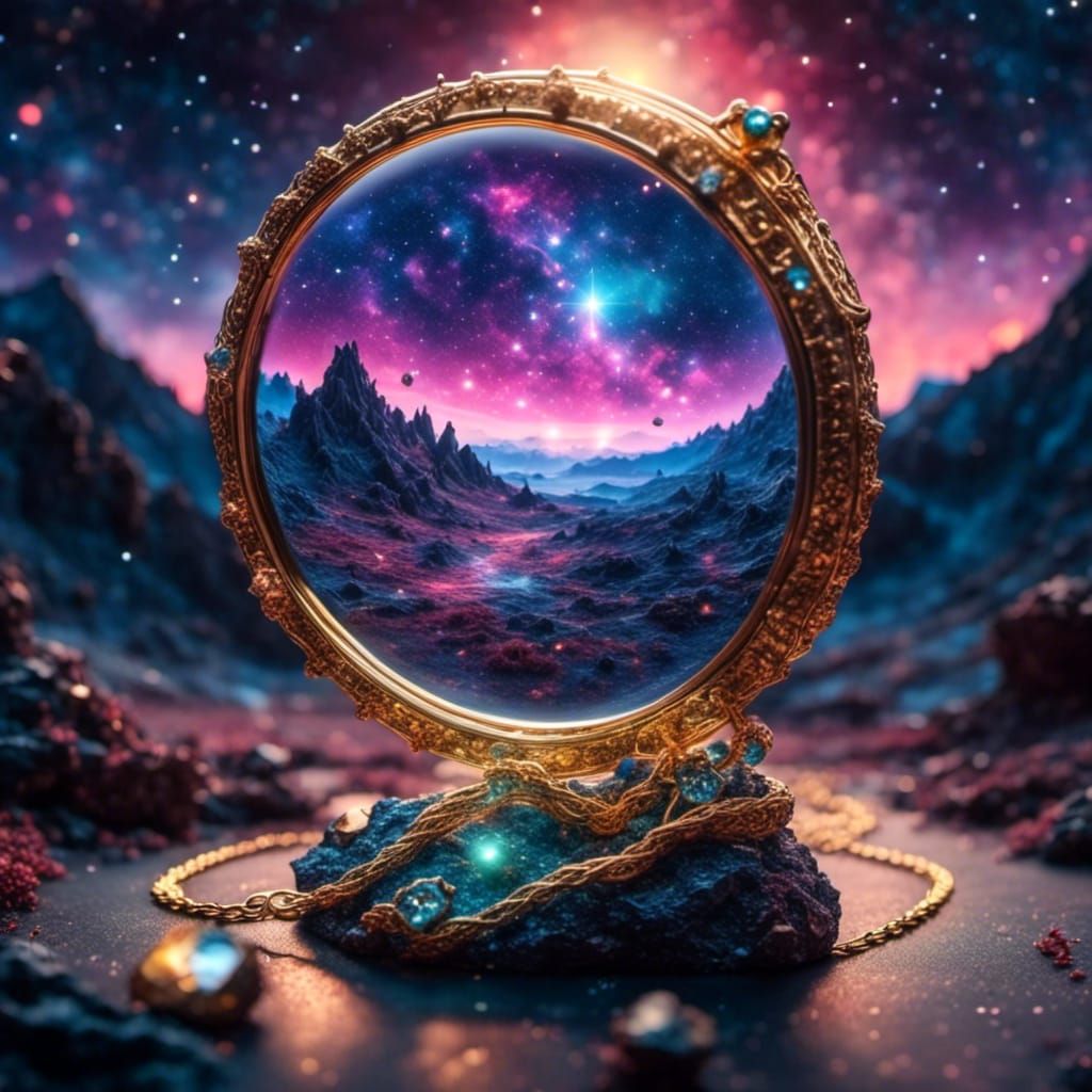 Bejewelled Magnifying Glass Reveals Nebula Galaxy