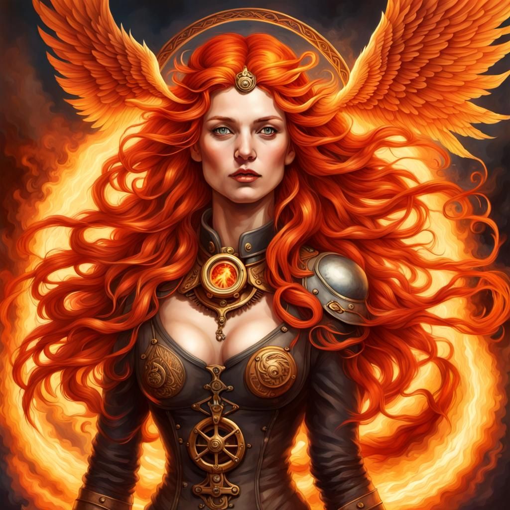 Gullveig: Norse Goddess as Steampunk Phoenix