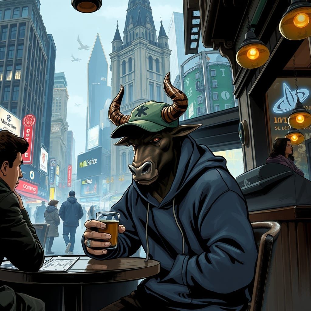 a modern-day scenario where a mythological creature exists among humans.