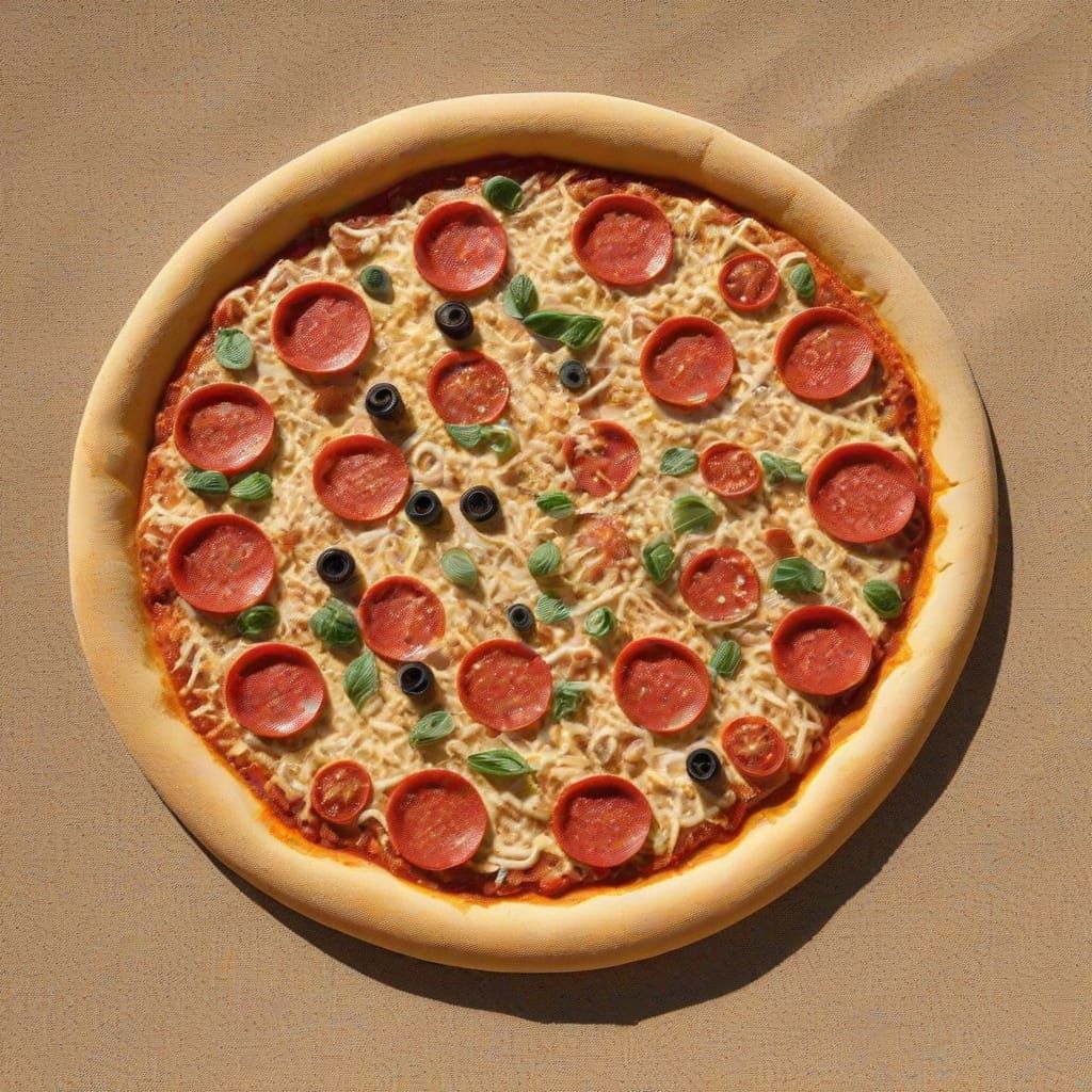 Surreal Pizza Made of Sand - AI Art