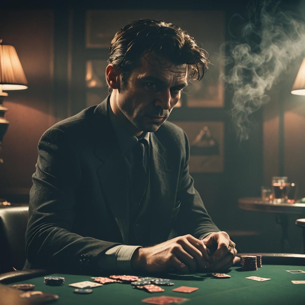 Film Noir Poker Game: Cinematic Glamour
