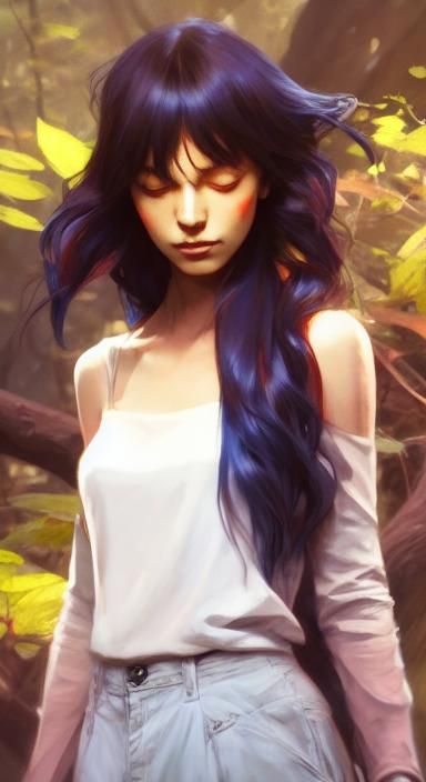 Passionate Forest Portrait in Artgerm Style