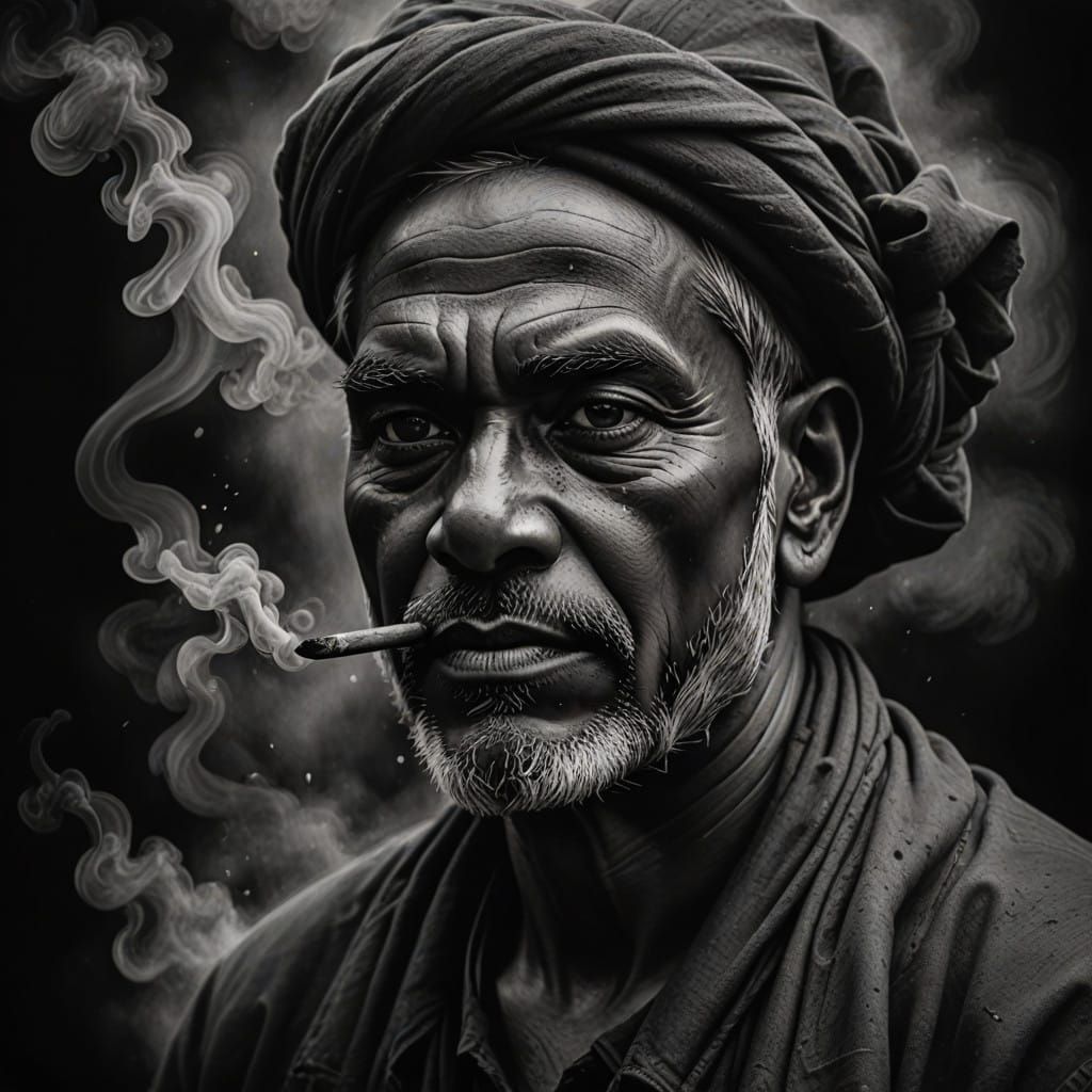 Charcoal Artistry in Intimate Realism Style