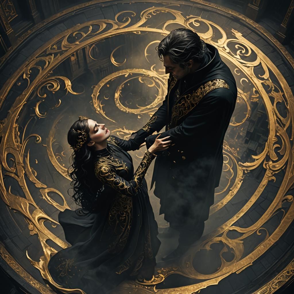 Passionate Kiss in Dark Fantasy Style